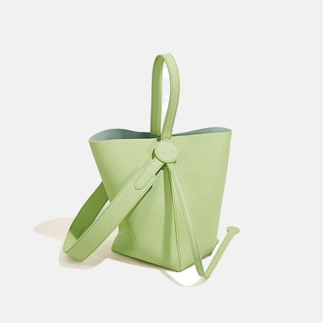 Women's Genuine Leather Shoulder Bucket Tote Bags (3 Piece Set)