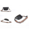 Women's Wide Floral Strap Genuine Leather Fanny Packs