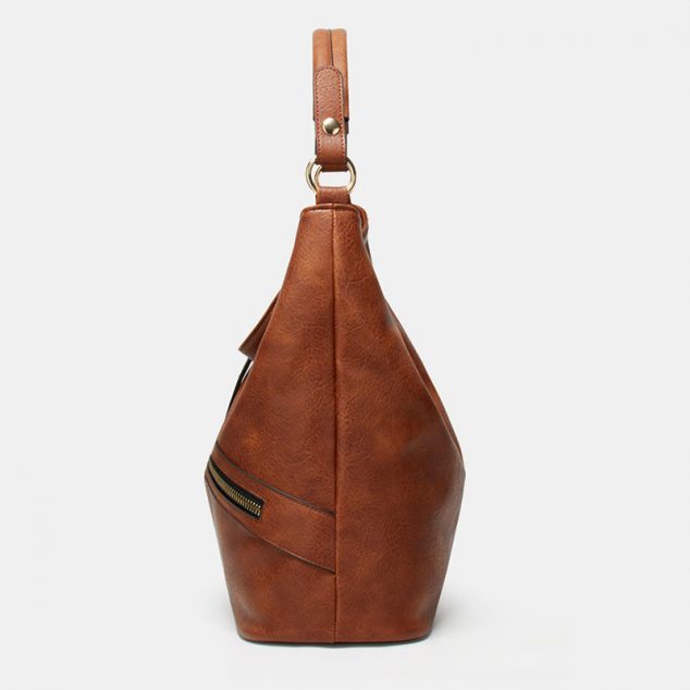 Women's Brown Vegan Leather Vintage Shoulder Hobo Bags