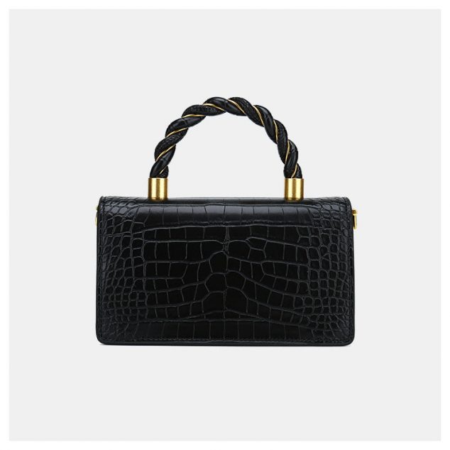 Damen Krokodil Print Handtaschen mit Vrossbody Strap aus Veganem Leder