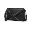 Women's Black Skulls Envelope Clutch Bag with Shoulder Strap