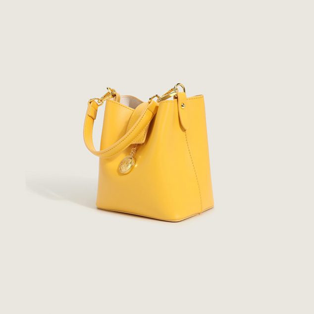 Damen Vegan Leder Eimertaschen mit Schulterriemen