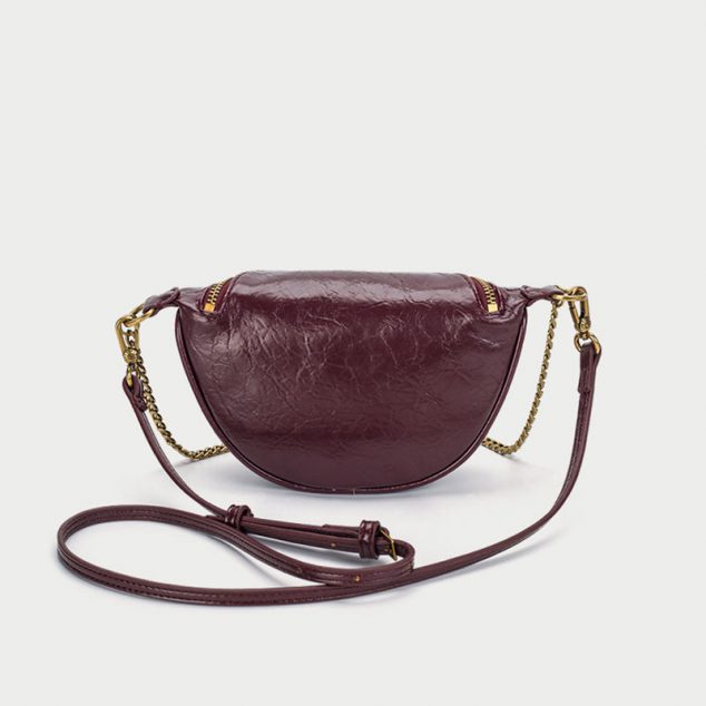 Women's Chains Wrinkled Vegan Fanny Packs Crossbody Waist Packs