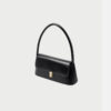 Women's Black Minimalism Baguette Bags in Vegan Leather