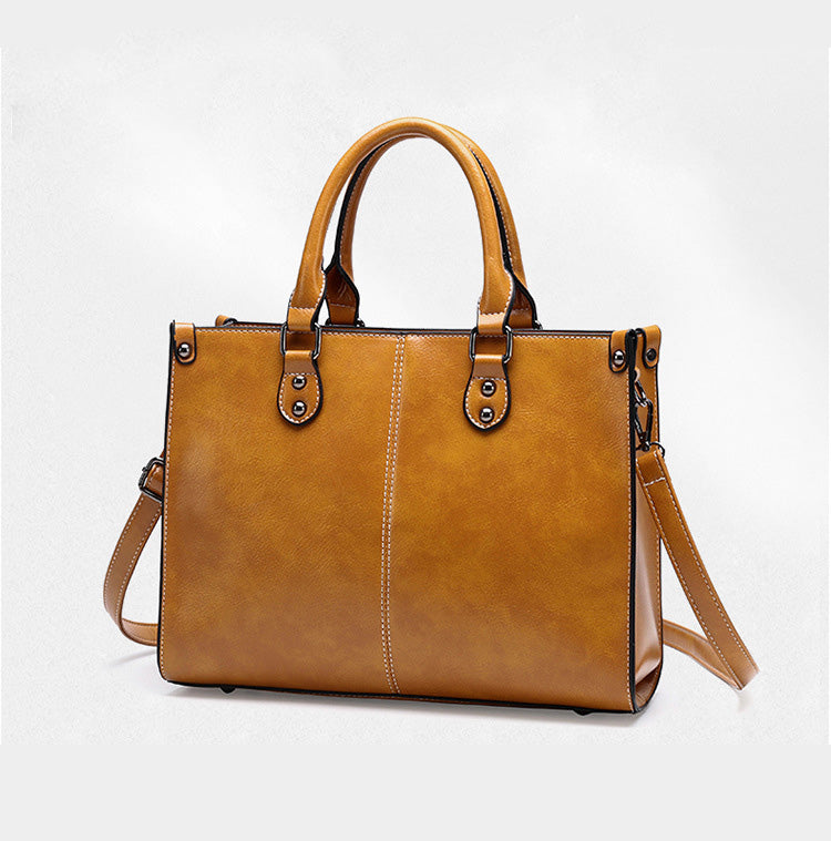 Women's Vegan Leather Joint Tote Bags with Crossbody Strap