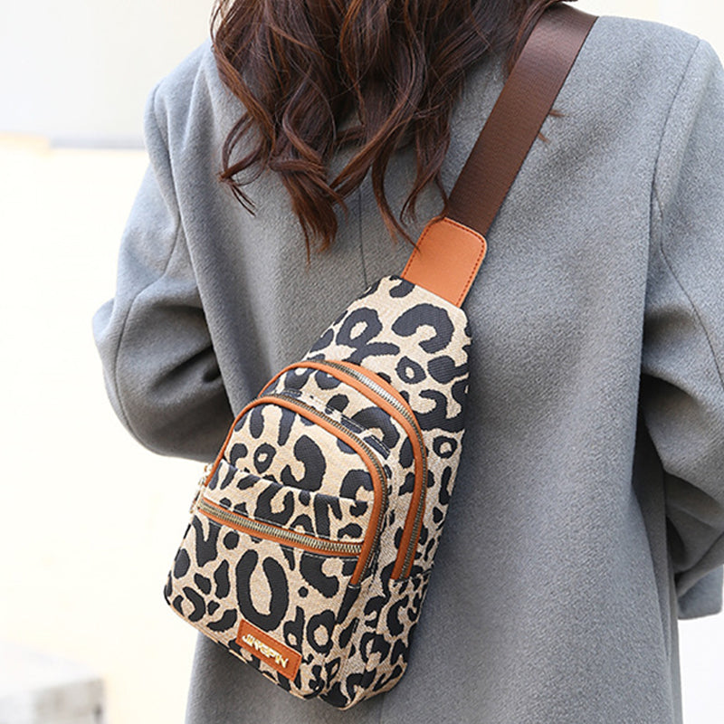 Damen Leopard Print Plus Size Crossbody Sling Taschen