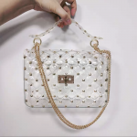 Damen Nieten Gesteppt Klare Ketten Crossbody Taschen