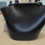 Women's Minimalist Genuine Leather Bucket Tote Bags with Interior Pouch photo review