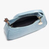 Women's Croc Print Baguette Bag in Vegan Leather with Shoulder Strap