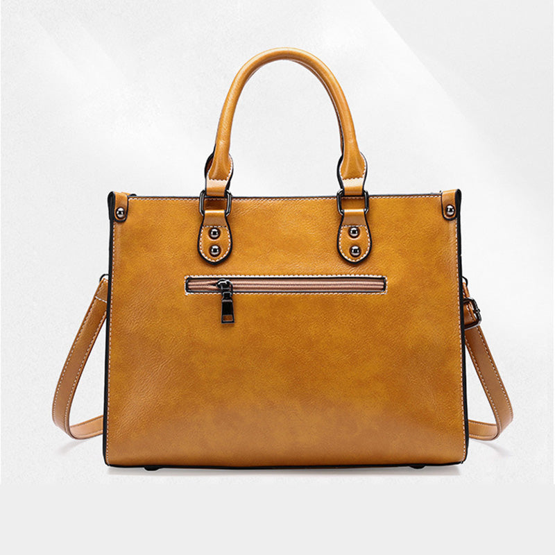 Women's Vegan Leather Joint Tote Bags with Crossbody Strap