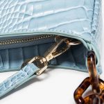 Sac baguette en cuir végétal avec bandoulière pour femmes, imprimé croco