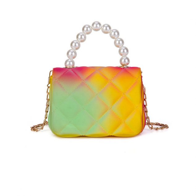 Women's Multi Color Quilted Handbags with Crossbody Chain