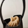 Women's Lychee Grain Genuine Leather Shoulder Hobo Tote Bags