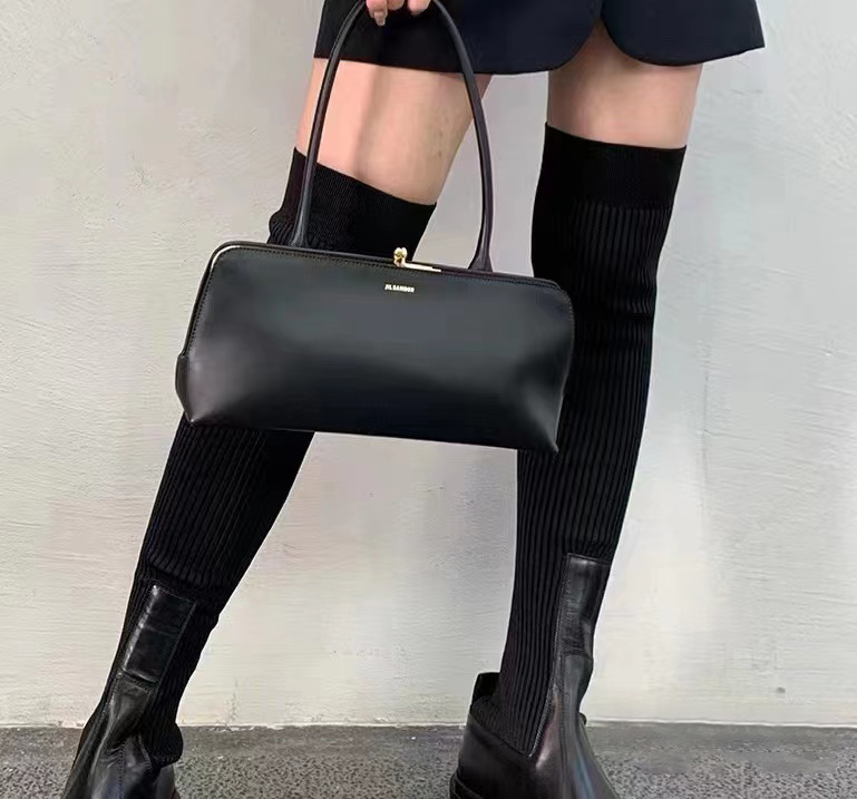 Damen Minimal lange Baguette Taschen aus echtem Leder photo review