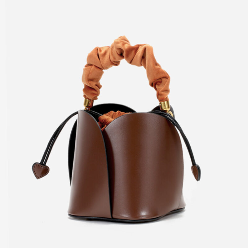 Sacs à dos en cuir véritable pour femmes avec cordon de serrage à l'intérieur du sac