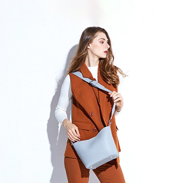 Women's Mini Bucket Bags in Genuine Leather