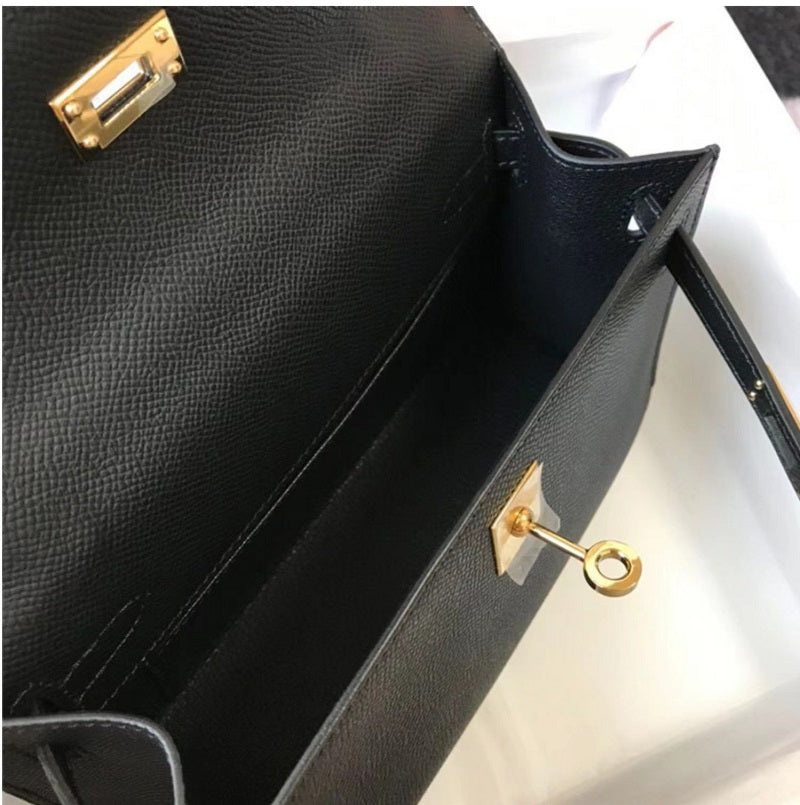 Women's Genuine Leather Top Handle Handbags in Black - ROMY TISA