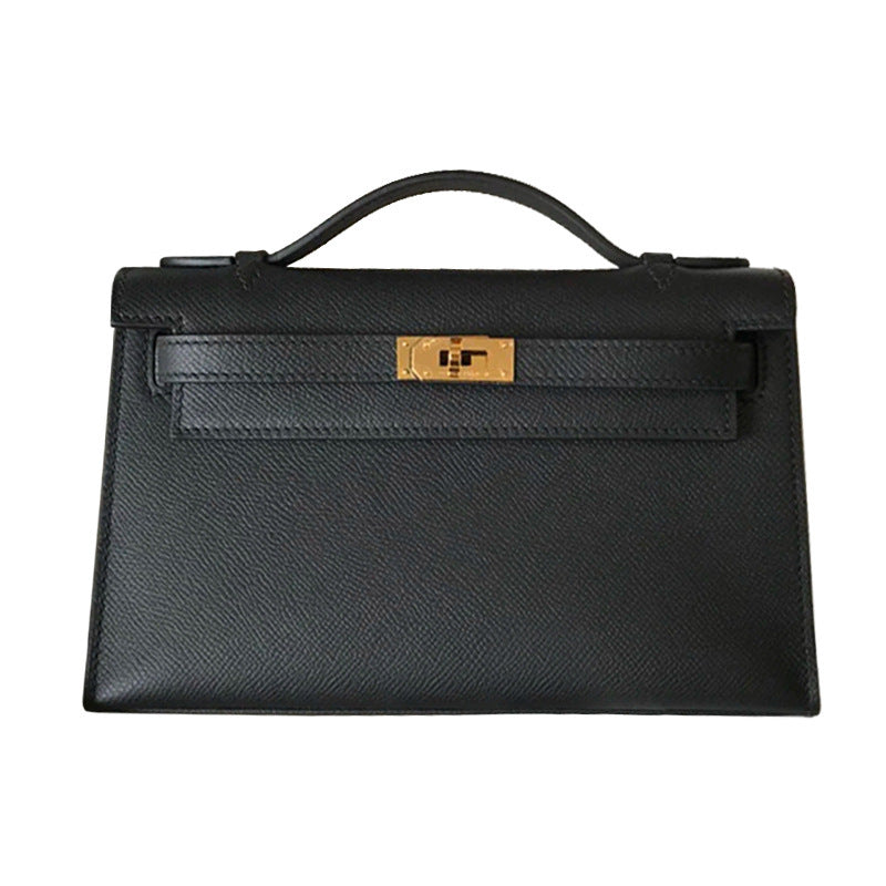 Women's Genuine Leather Top Handle Handbags in Black