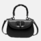Women's Bamboo Top Handle Flap Genuine Leather Bags