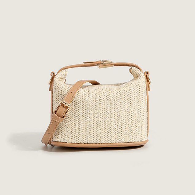 Beige gewebte Damen Crossbody Handtaschen
