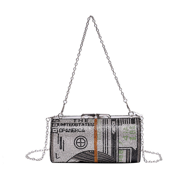 Women's Rhinestones Cash Evening Clutch Bag