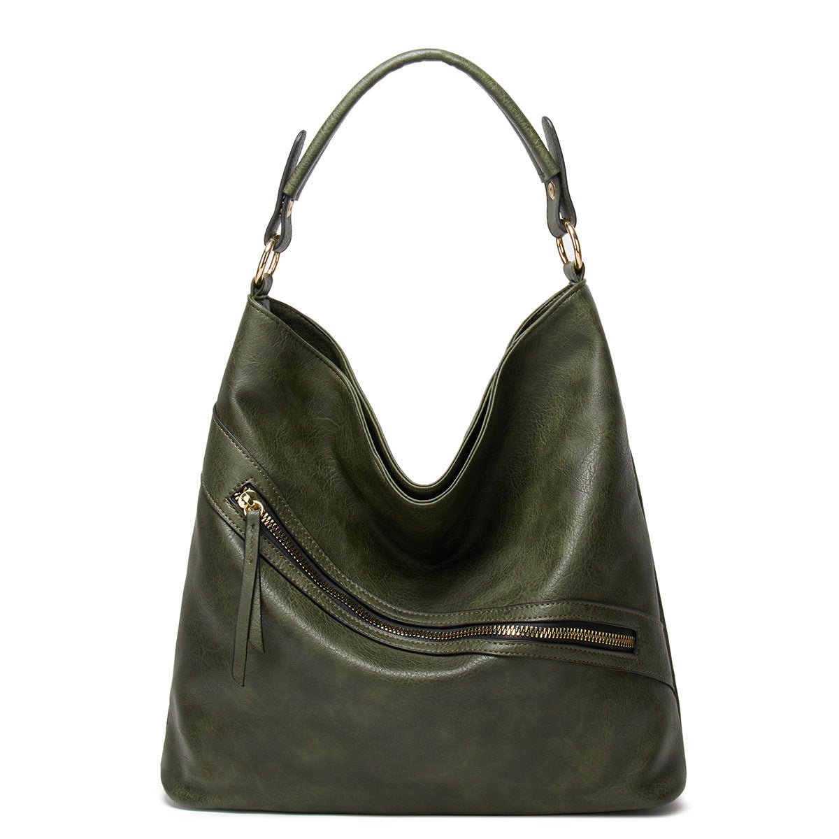 Women's Vintage Vegan Leather Hobo Bags Shoulder Bags with Zipper