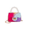 Women's Multi Color Quilted Handbags with Crossbody Chain