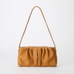 Women's Folds Genuine Leather Baguette Bags Small Shoulder Bags
