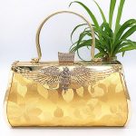 Damen Rose Print Strass Flügel Abend Clutch Bags