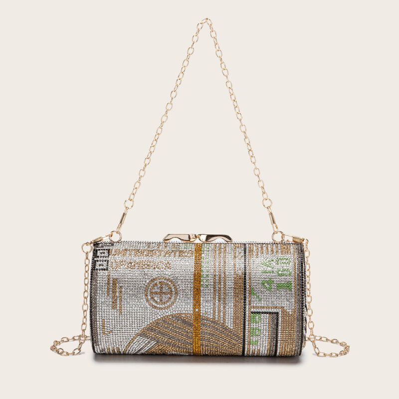 Women's Rhinestones Cash Evening Clutch Bag