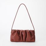 Women's Folds Genuine Leather Baguette Bags Small Shoulder Bags