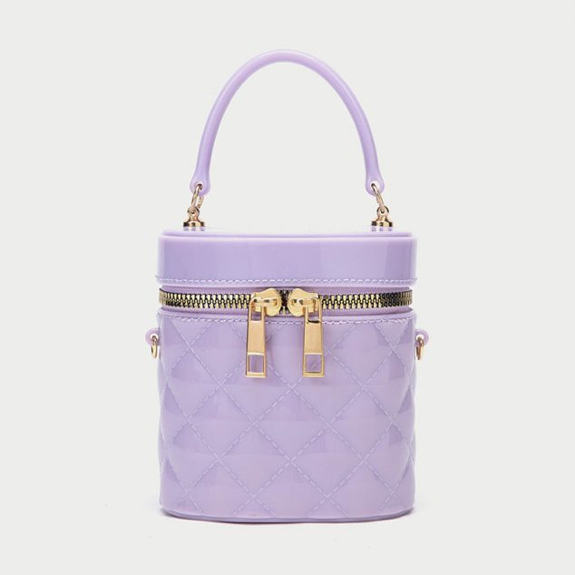 Damen Mini Quilted Top Handle Jelly Bags mit Crossbody-Ketten