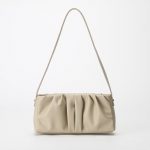 Women's Folds Genuine Leather Baguette Bags Small Shoulder Bags