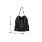 Women's Chains Large Vegan Hobo Bags in Black