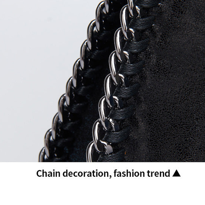 Women's Chains Large Vegan Hobo Bags in Black