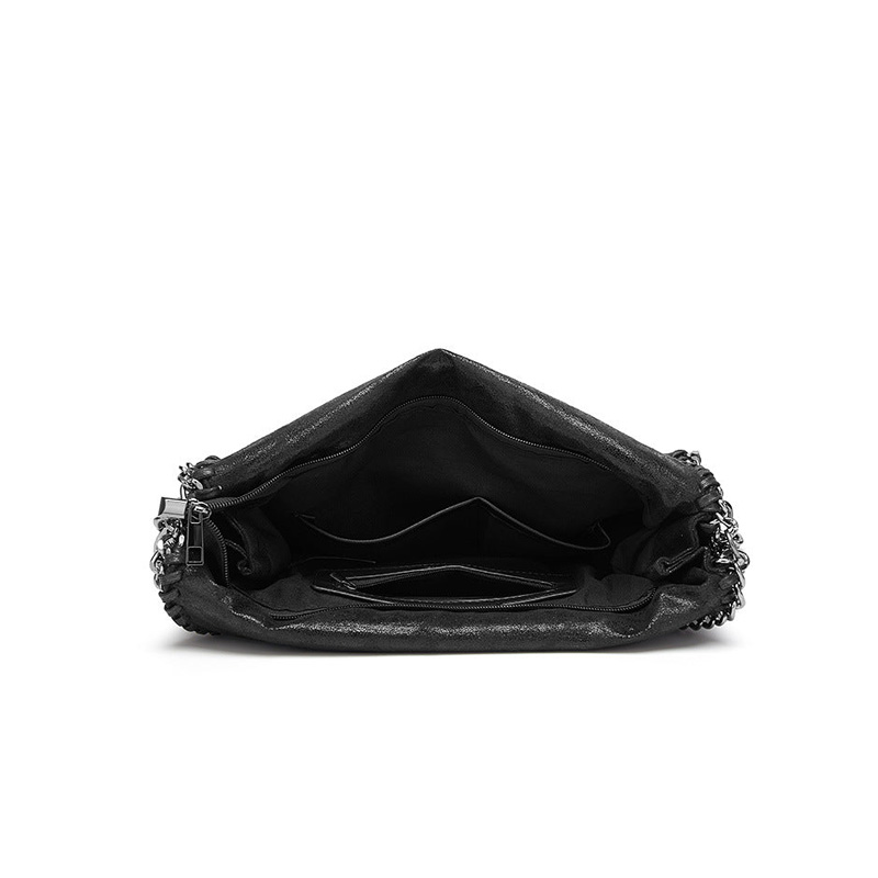 Women's Chains Large Vegan Hobo Bags in Black