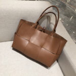 Women's Woven Large Genuine Leather Tote Bags