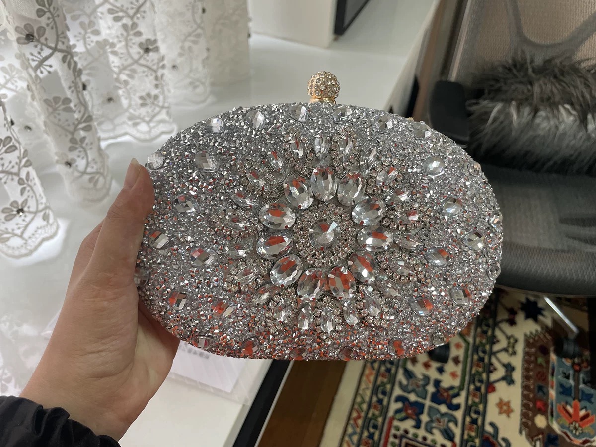Women's All Over Crystals Sparkly Evening Clutch Bags photo review