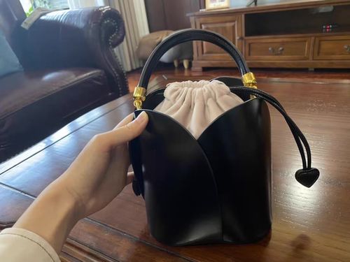 Women's Genuine Leather Bucket Bags with Drawstring Bag inside photo review