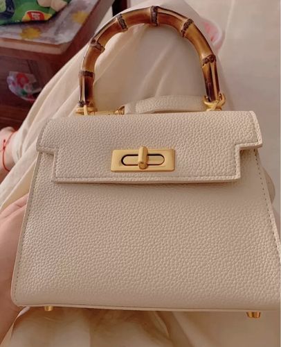 Women's Bamboo Top Handle Small Vegan Hand Purse photo review