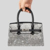 Women's Rhinestone Small Top Handle Evening Bags in Silver
