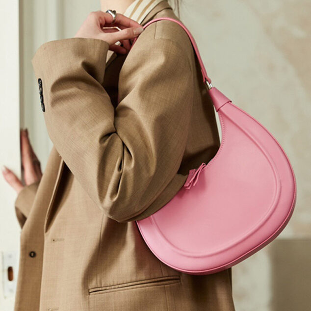 Women's Genuine Leather Hobo Baguette Bags