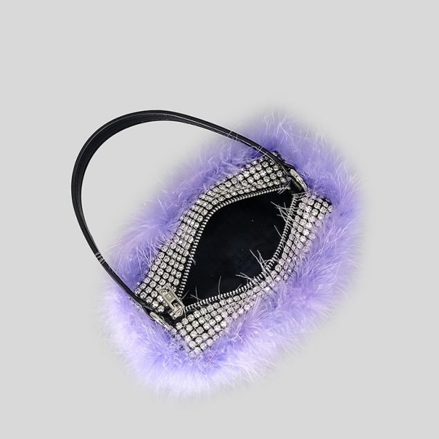 Women's Feather Rhinestones Evening Bagutte Bags