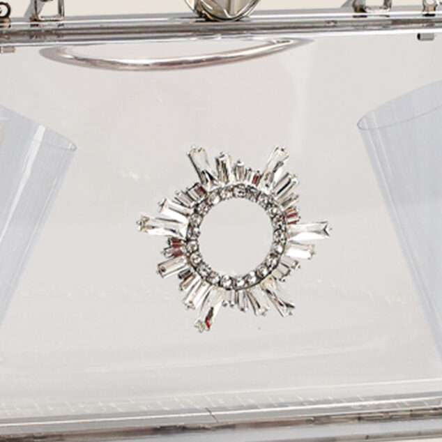 Women's Clear PVC Rhinestones Crossbody Evening Clutch Bags