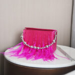 Women's Orstrich Feather Beaded Clutch Bags
