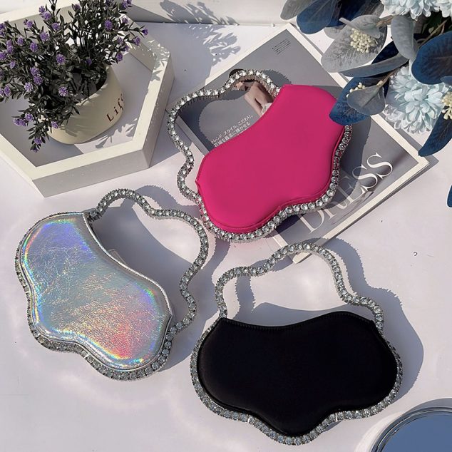 Women's Rhinestones Trim Evening Clutch Bags