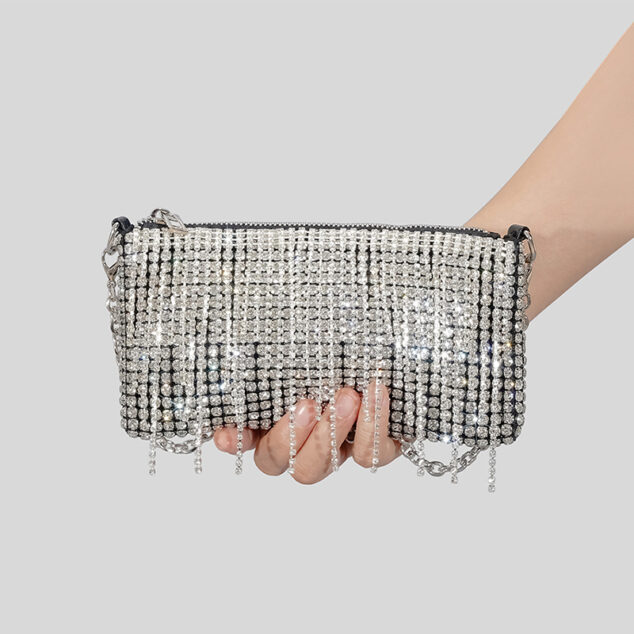 Women's Full Strass Fransen Abend Clutch Geldbörse