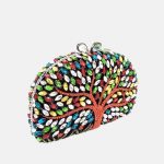 Women's Colorful Rhinestone Tree Evening Clutch Bags