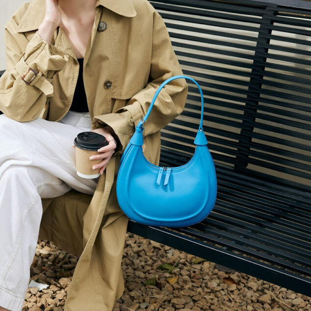 Women's Genuine Leather Hobo Baguette Bags