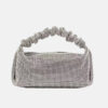 Women's All Rhinestones Slouchy Handle Evening Prom Bags in Silver